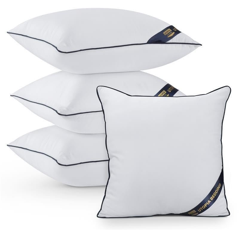 Utopia Bedding Throw Pillow Inserts (Pack of 4, White), 18 x 18 Inches...