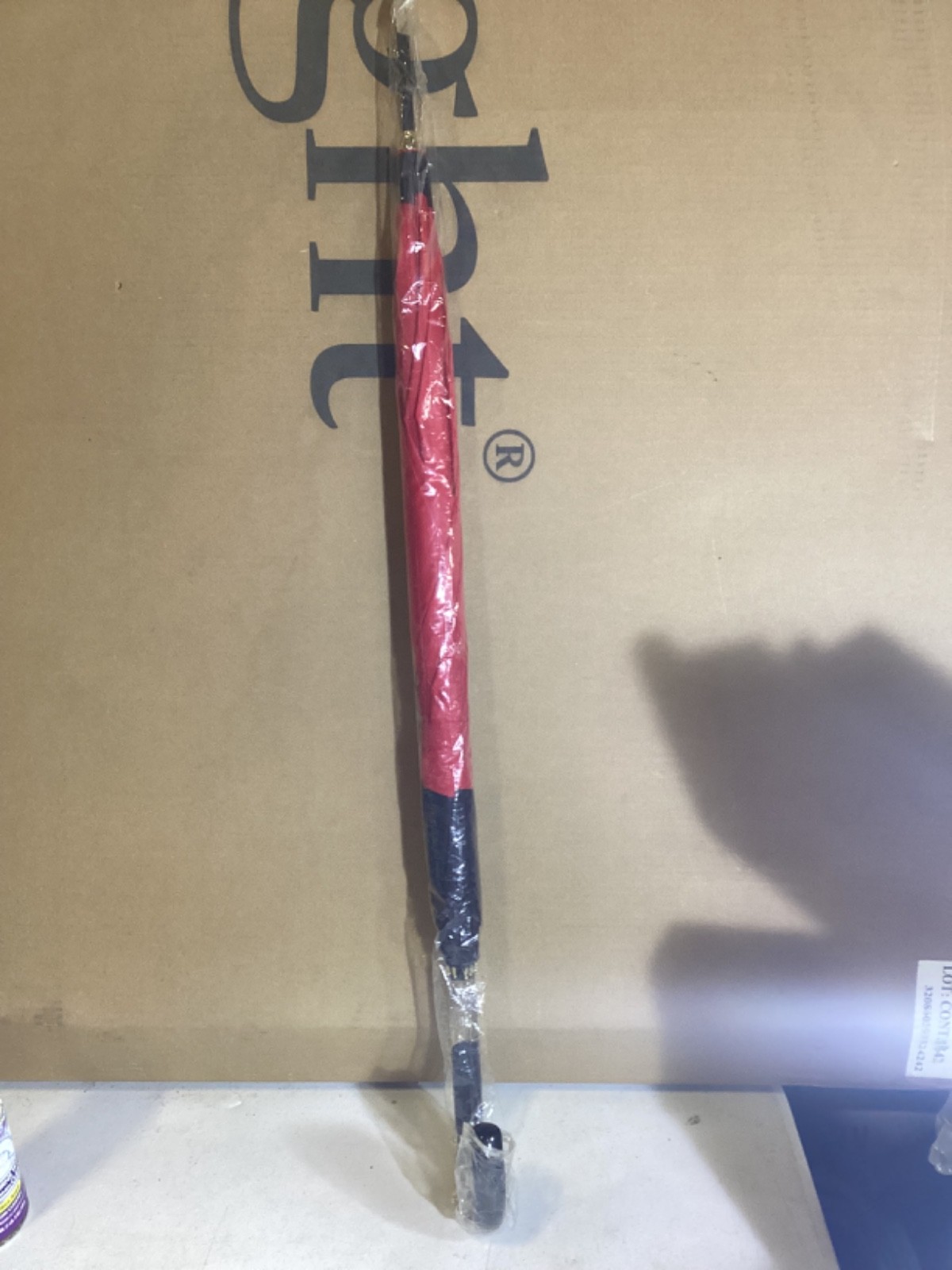 Red and black umbrella 34” With EA Initials New: Nylon by R.O.C.
