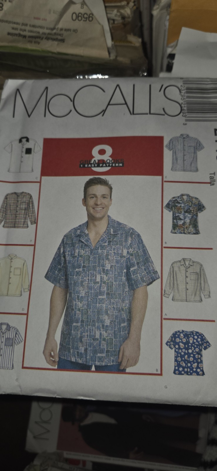 McCalls 2149 Sewing Pattern Mens Shirt Sz 42 44 large new