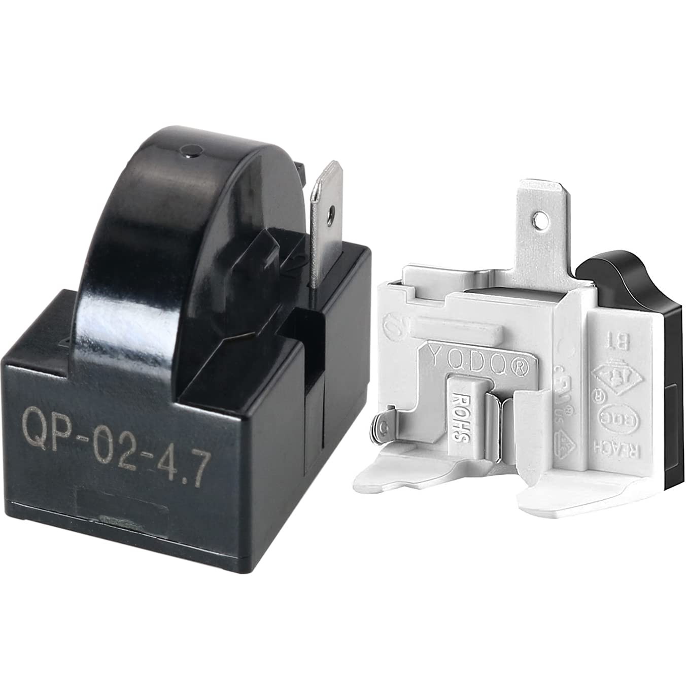 JJHXSM Refrigerator Starter Relay and Overload Protector Kit - QP2-4R7 4.7...