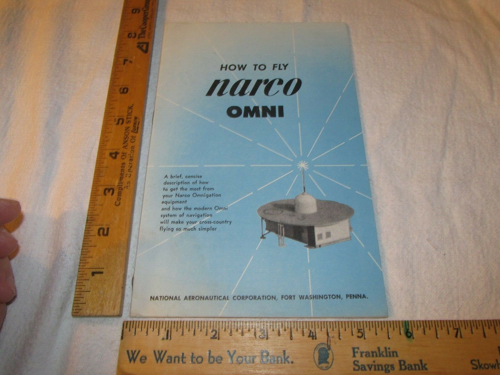 1957 Pilot Training Book Plane How to Fly Narco Omni Meter Gauges Manual