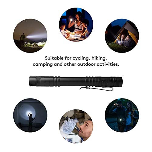Flashlight, 2 PCS Mini Pen LED Lights - High Lumens - Pocket Size - Removable
