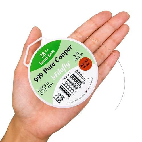 Copper Wire, Dead Soft, Round, (5 FT) 28 Gauge 5 Feet