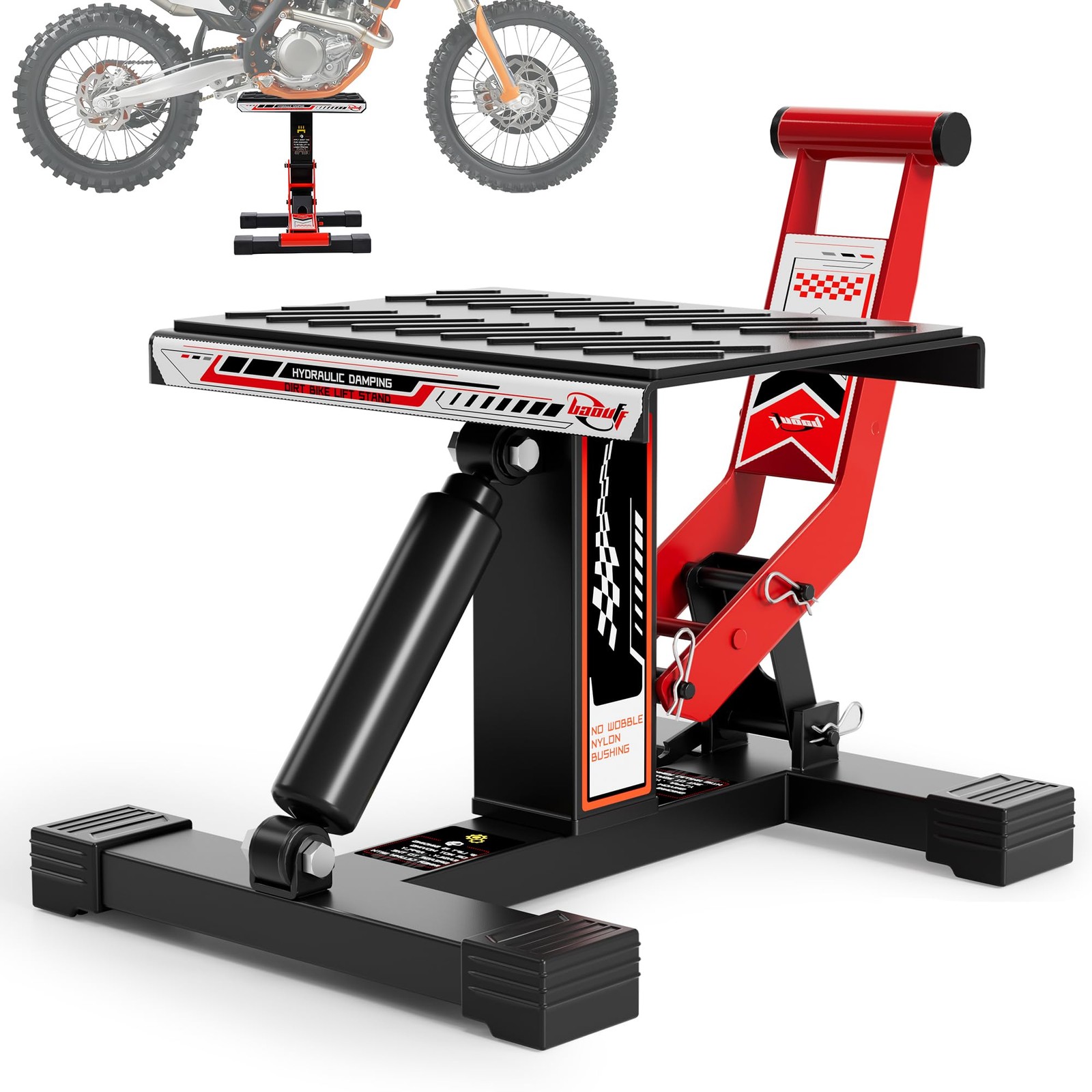 Dirt Bike Stand 1000Lb Capacity Adjustable Lifting Motorcycle Repair BAOUFF