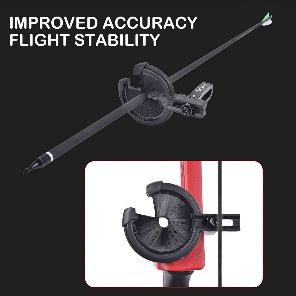 Adjustable Archery Brush Arrow Rest Left Right Hand Compound Recurve Bow Hunting