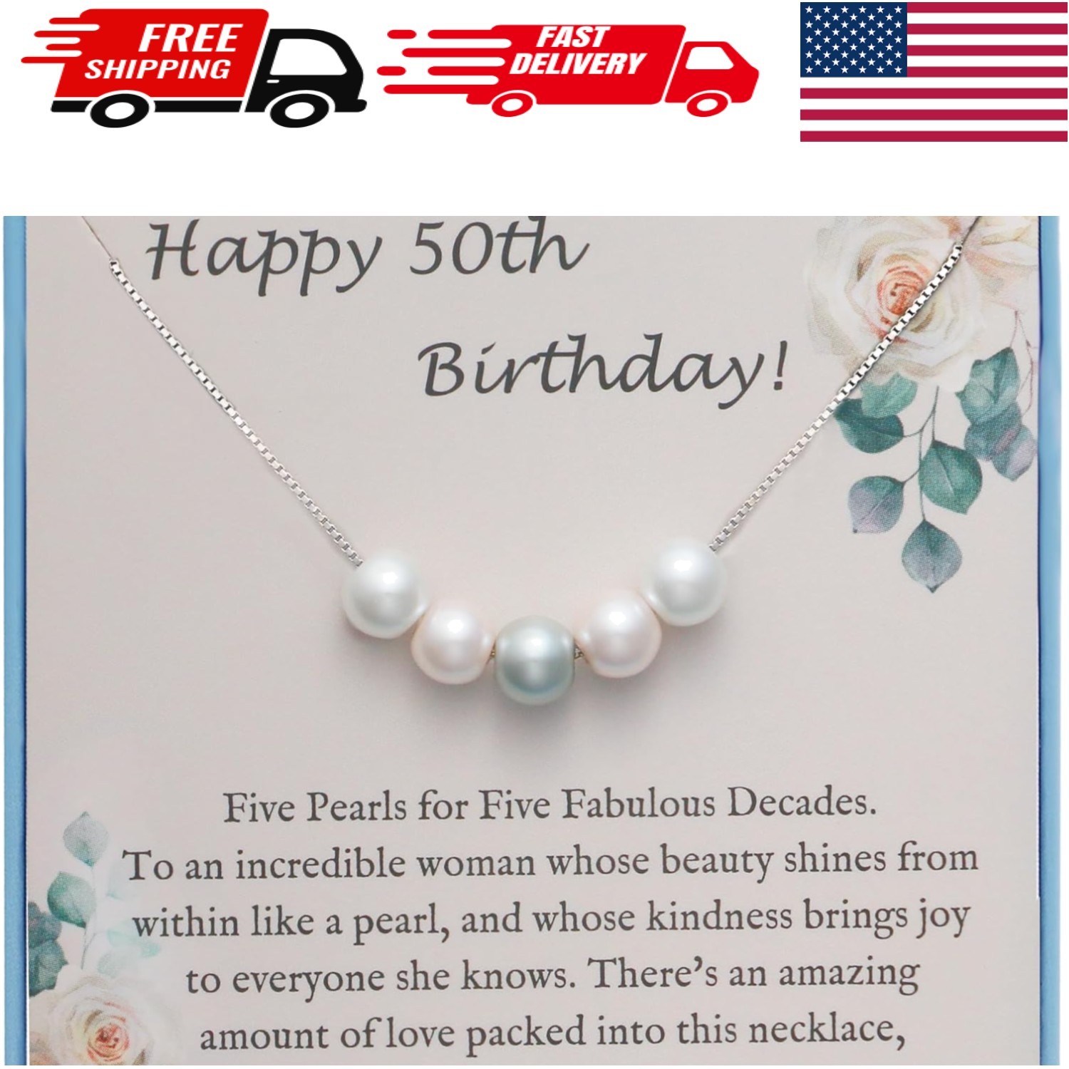 Milestone Birthday Sterling Silver Pearl Necklace - Perfect for All Ages