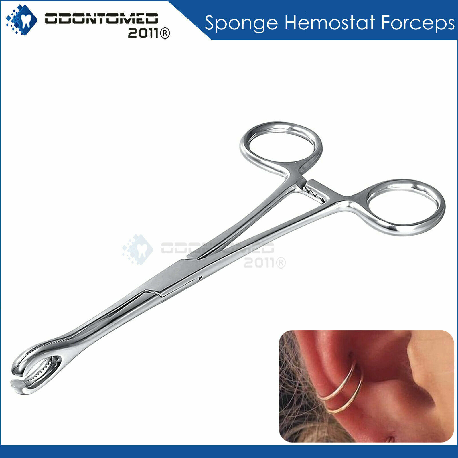 Sponge Clamp Slotted Forceps Septum 6"Surgical Steel Stud Body Piercing Tool