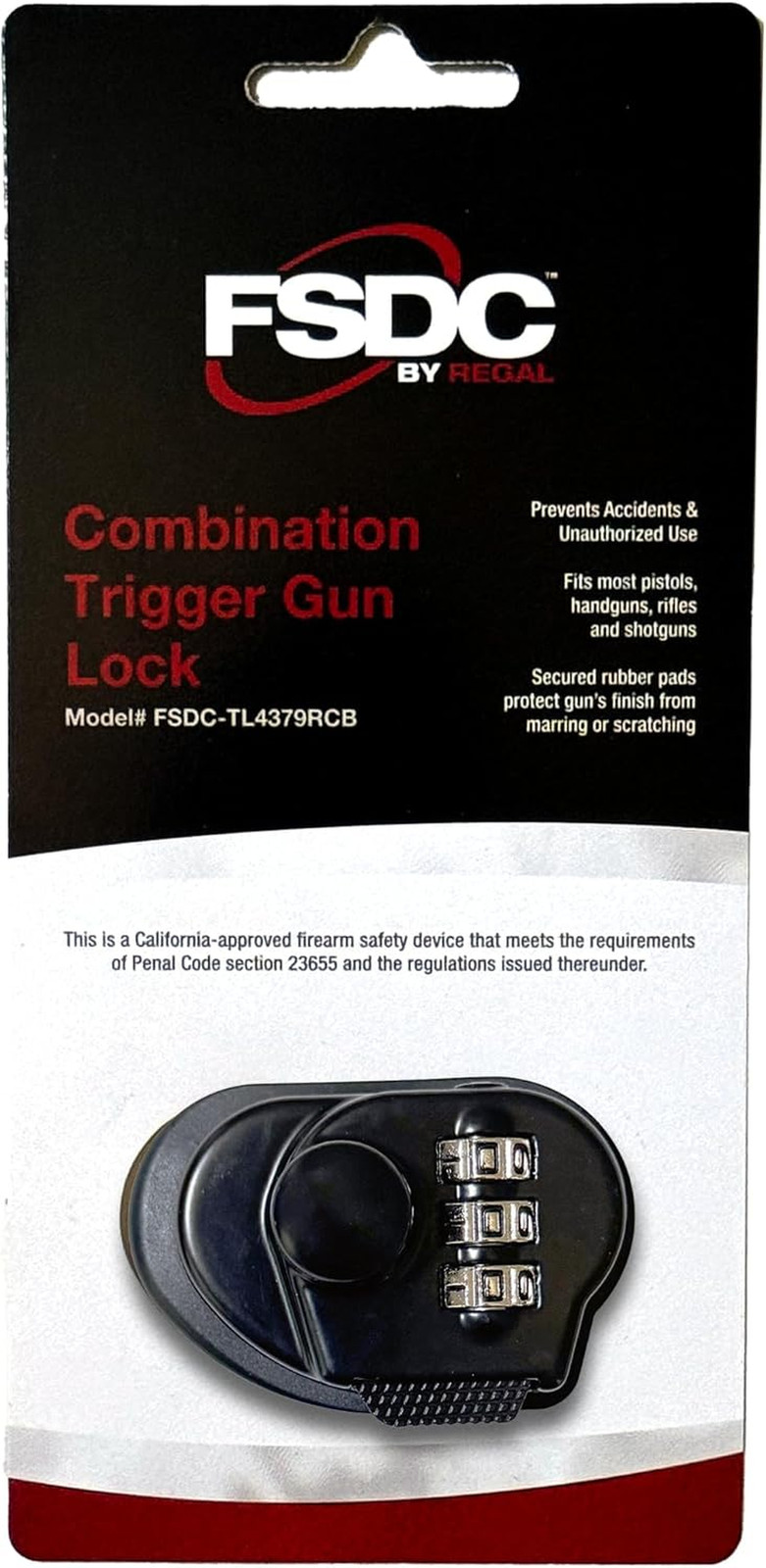 FSDC (Firearm Safety Devices – FSDC-TL4379RCB Resettable 3-Digit Combination Tri