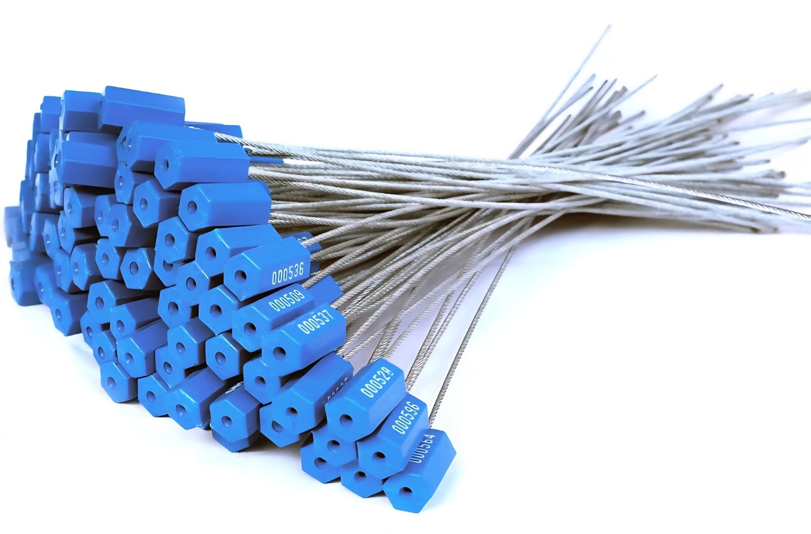 LeadSeals 1,000 Blue Steel Security Cable Seals Metal Numbered Tags Tamper Proof