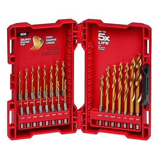 Milwaukee 48-89-4631 23pc SHOCKWAVE Impact Duty RED HELIX TiN Drill Bit Set