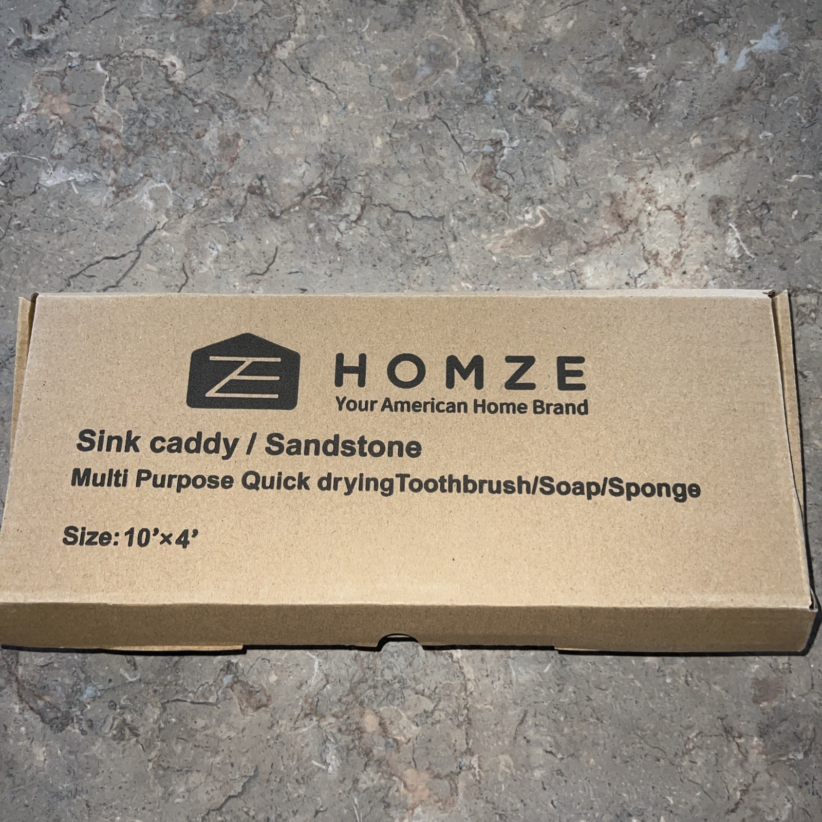 Homze Sink Caddy Sandstone 10" x 4" Multi Purpose Quick Drying