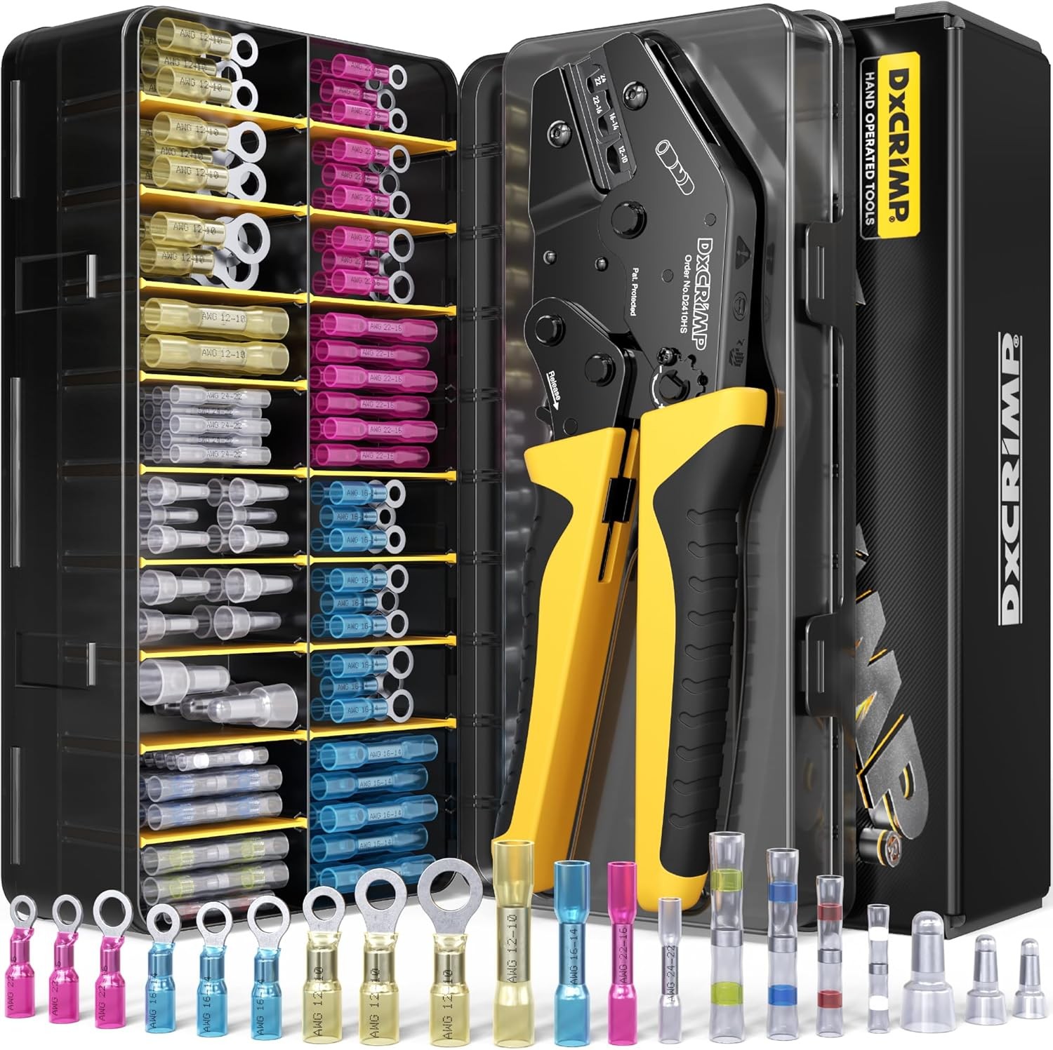 Crimping Tool Kit with Heat Shrink Connectors & Solder Seal Wire Connectors - 20