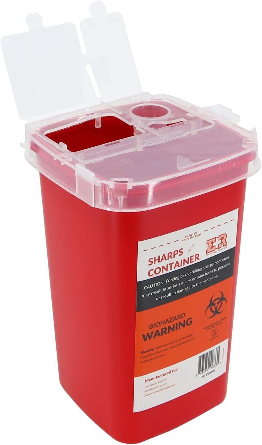 Sharps Container with Split Lid Design and Locking Mechanism for Sharp Waste ...