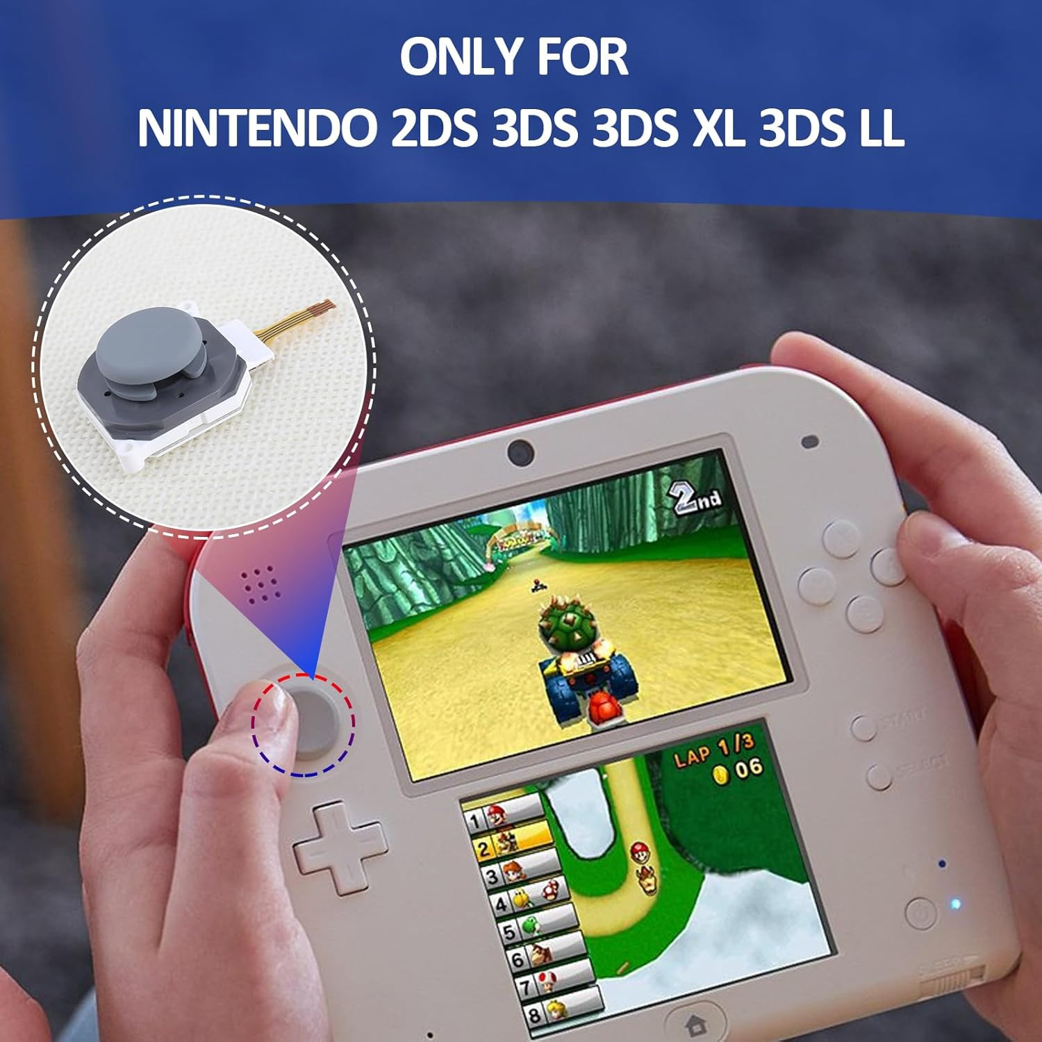 2Pack Joysticks Replacement for Nintendo 2DS 3DS Controller 3D Analog Sensor Mod