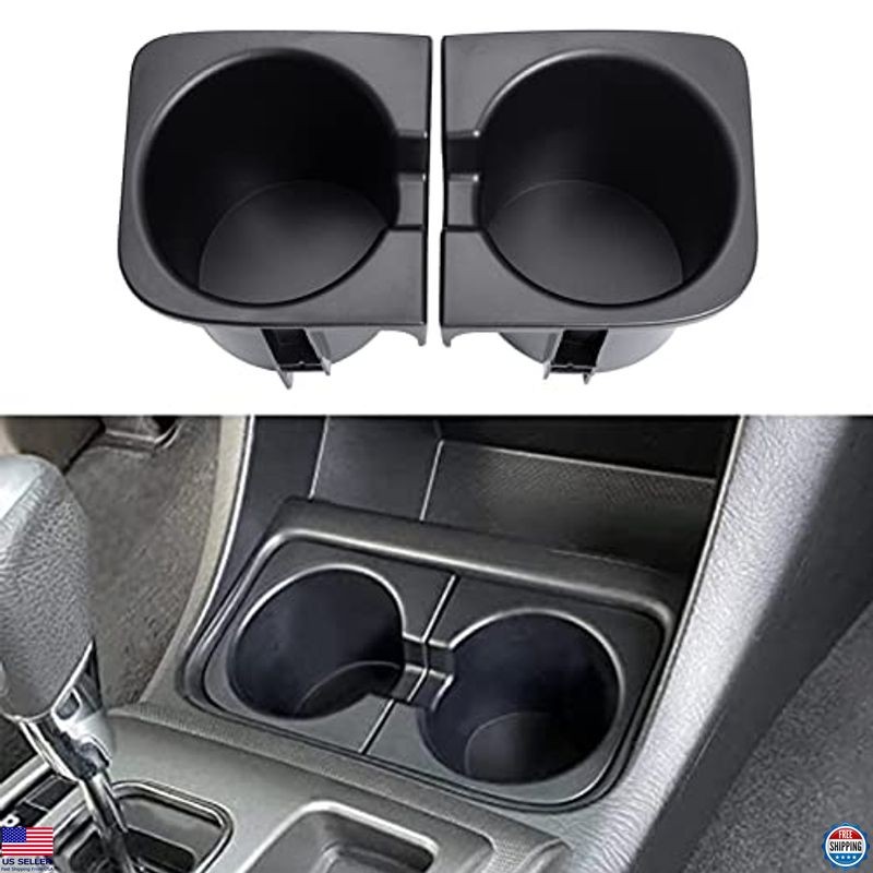 JDMCAR Durable Cup Holder Inserts for Toyota Tacoma 2005-2015, Basic Black, 2