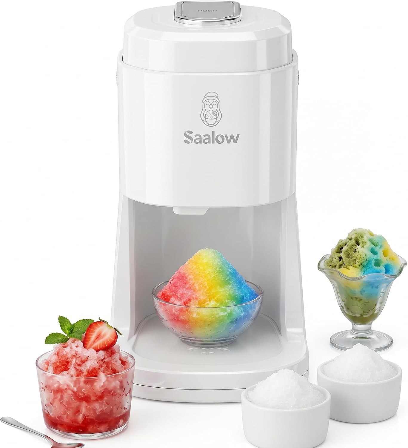Electric Shaved Ice Machine Snow Cone Maker with Adjustable Thickness Settings