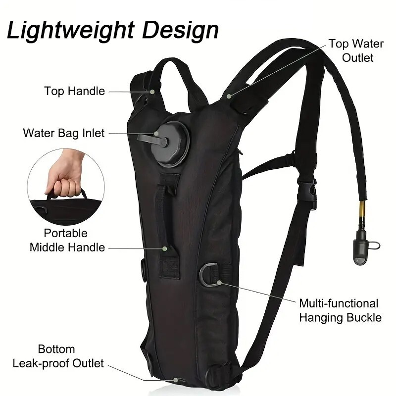Hydration Backpack 3L Water Bladder Bag Lightweight Pack Cycling Camping Hiking
