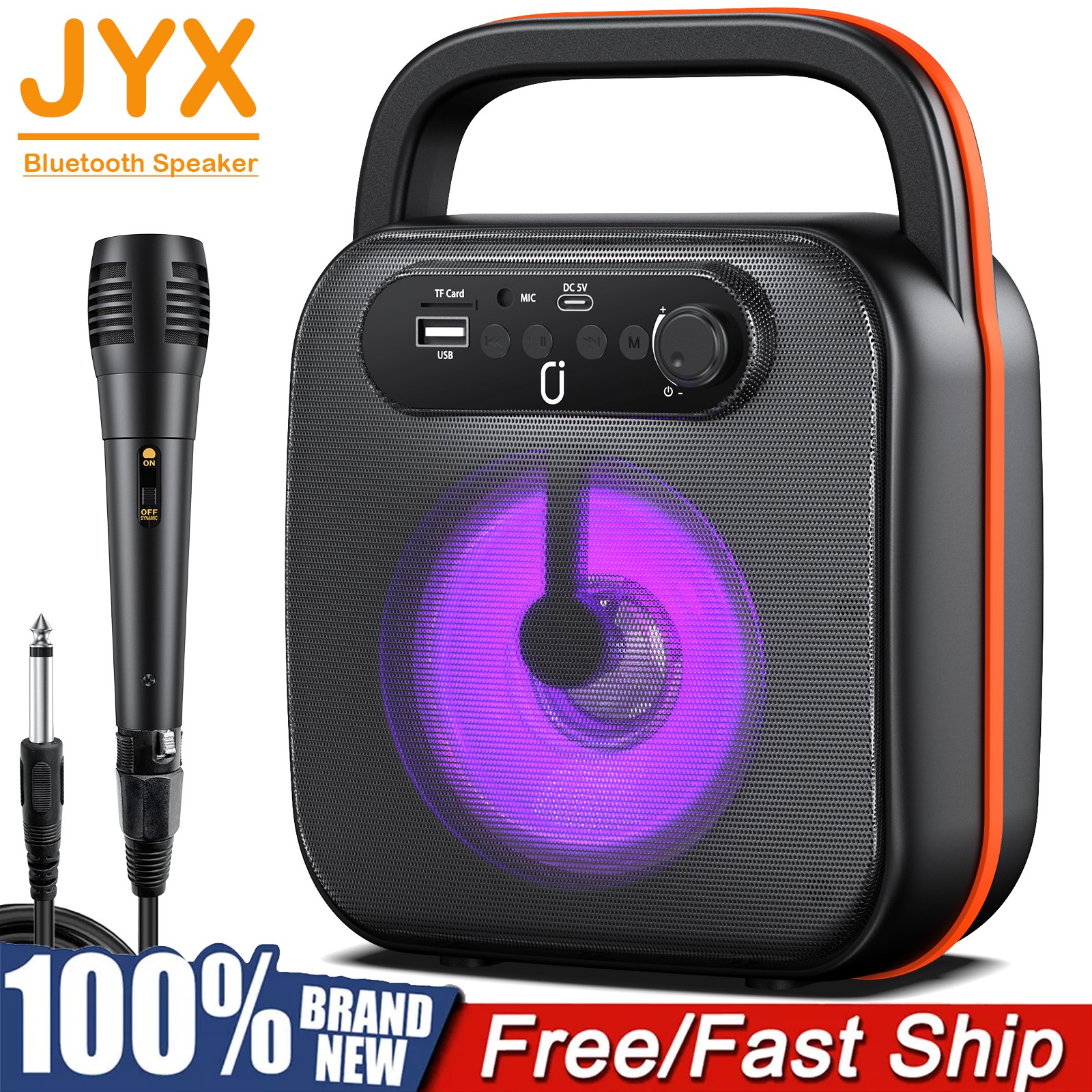 Mini Karaoke Machine with wired Mics Portable Bluetooth Speaker Nice Gift Set