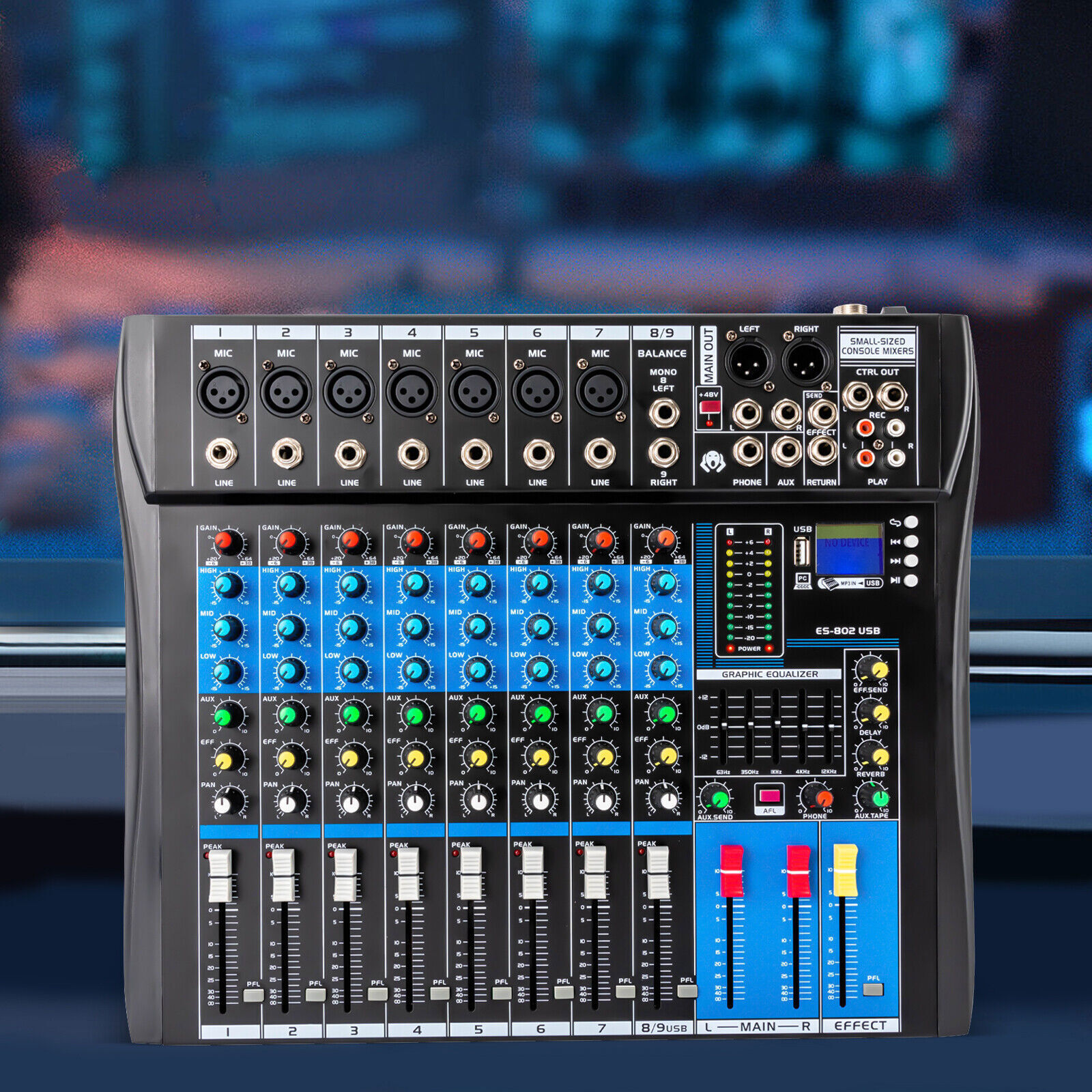8 Channel Professional Bluetooth Live Studio Audio Mixer USB Mixing Console SALE