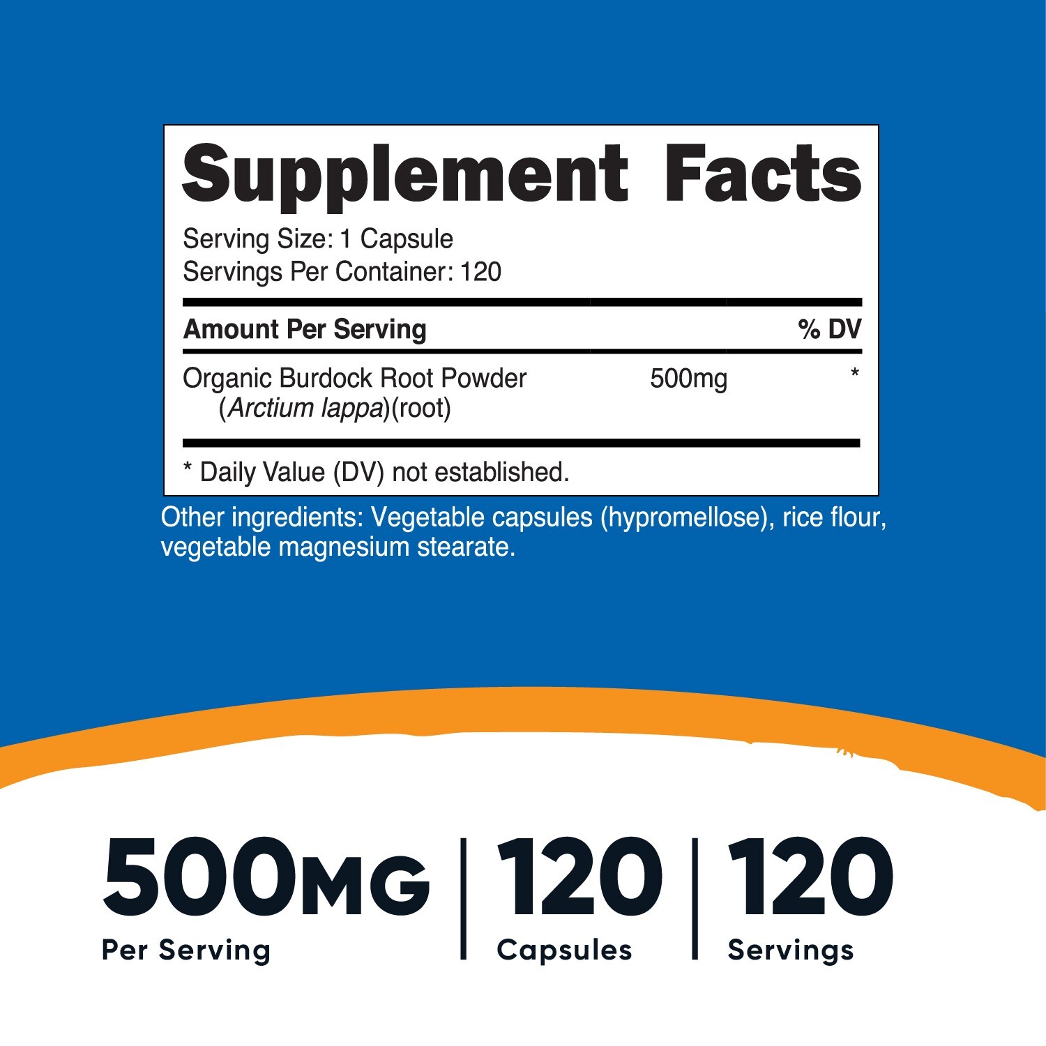 Nutricost Burdock Root 500mg, 120 Capsules