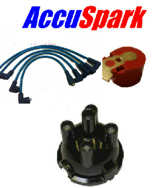 Classic Mini GREEN   8mm  HT leads ,Red Rotor & Distributor Cap for Lucas 25D