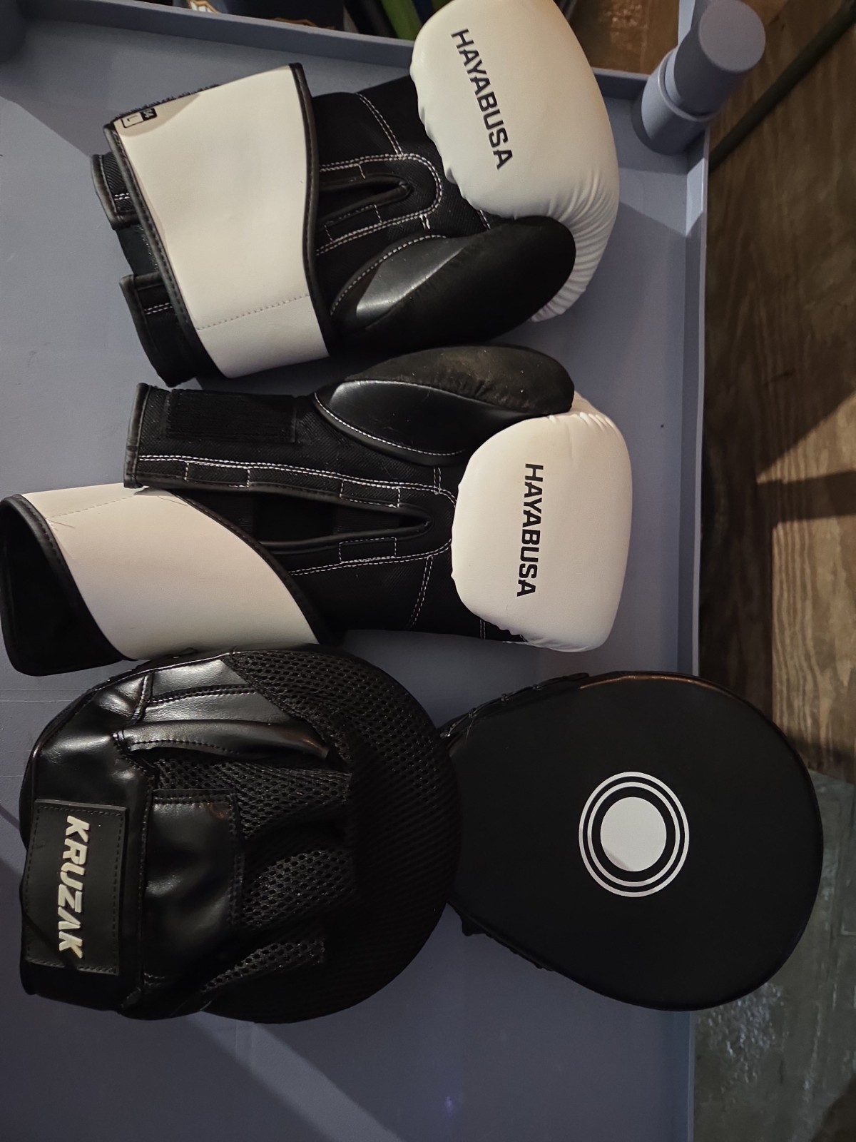 Hayabusa S4 Large Boxing Gloves & Kruzak Sparring Gloves
