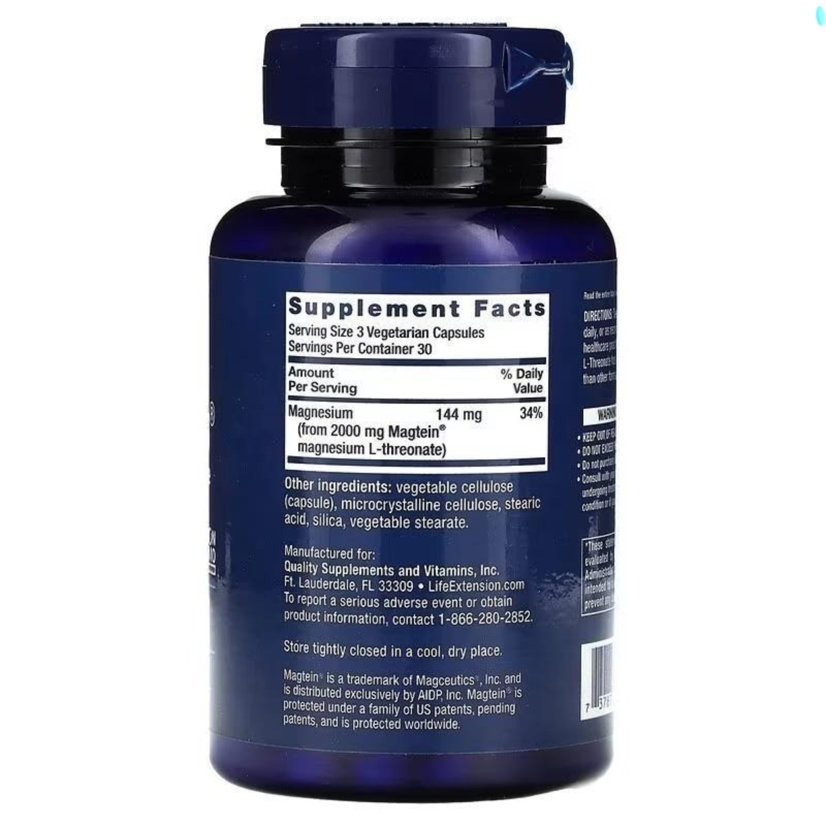 High-Potency Magtein 2000mg , Magnesium L-Threonate for Cognitive Function, 90ct