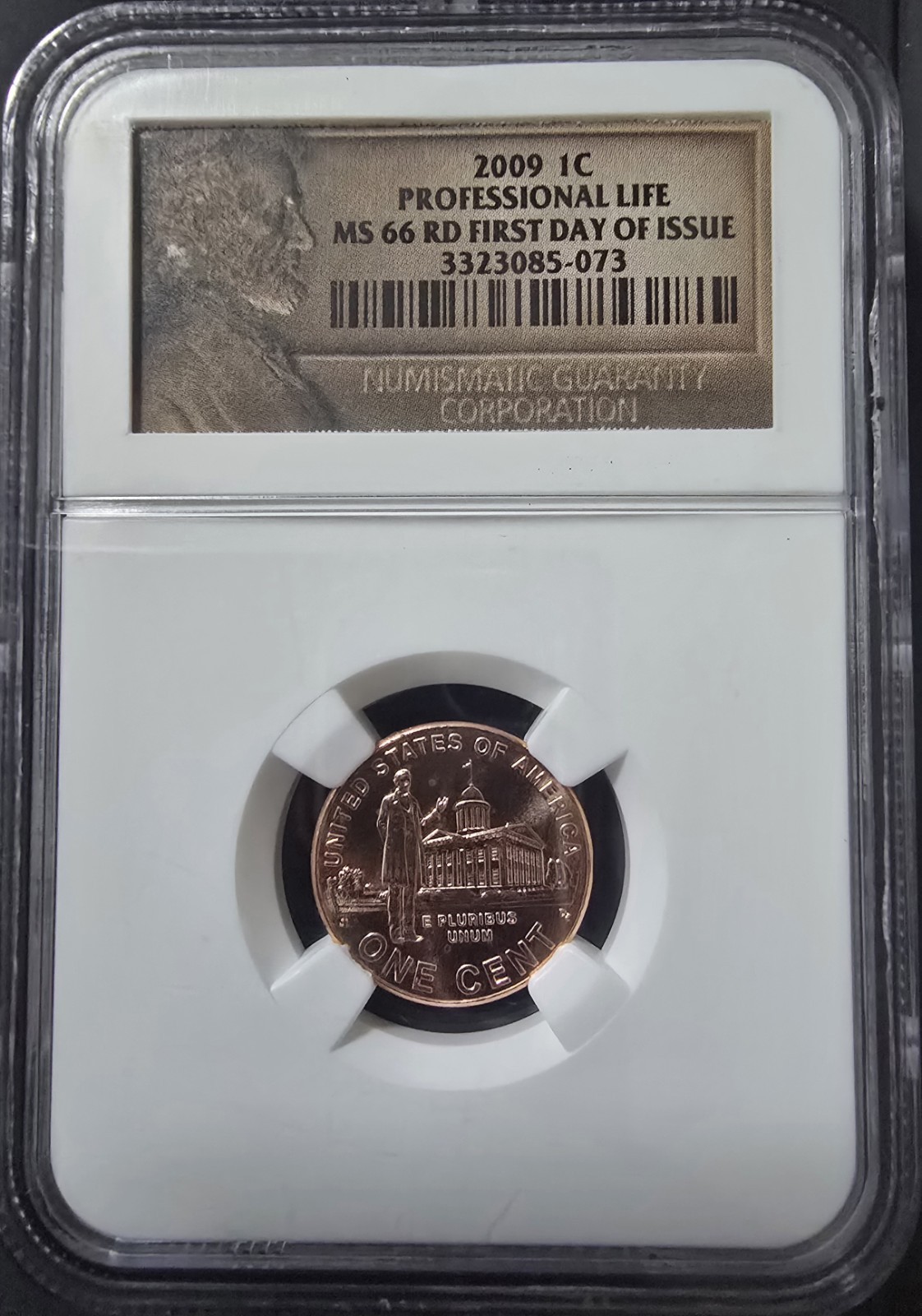 2009 Lincoln Cent NGC MS66 RD First Day Ceremony | Professional Life Design