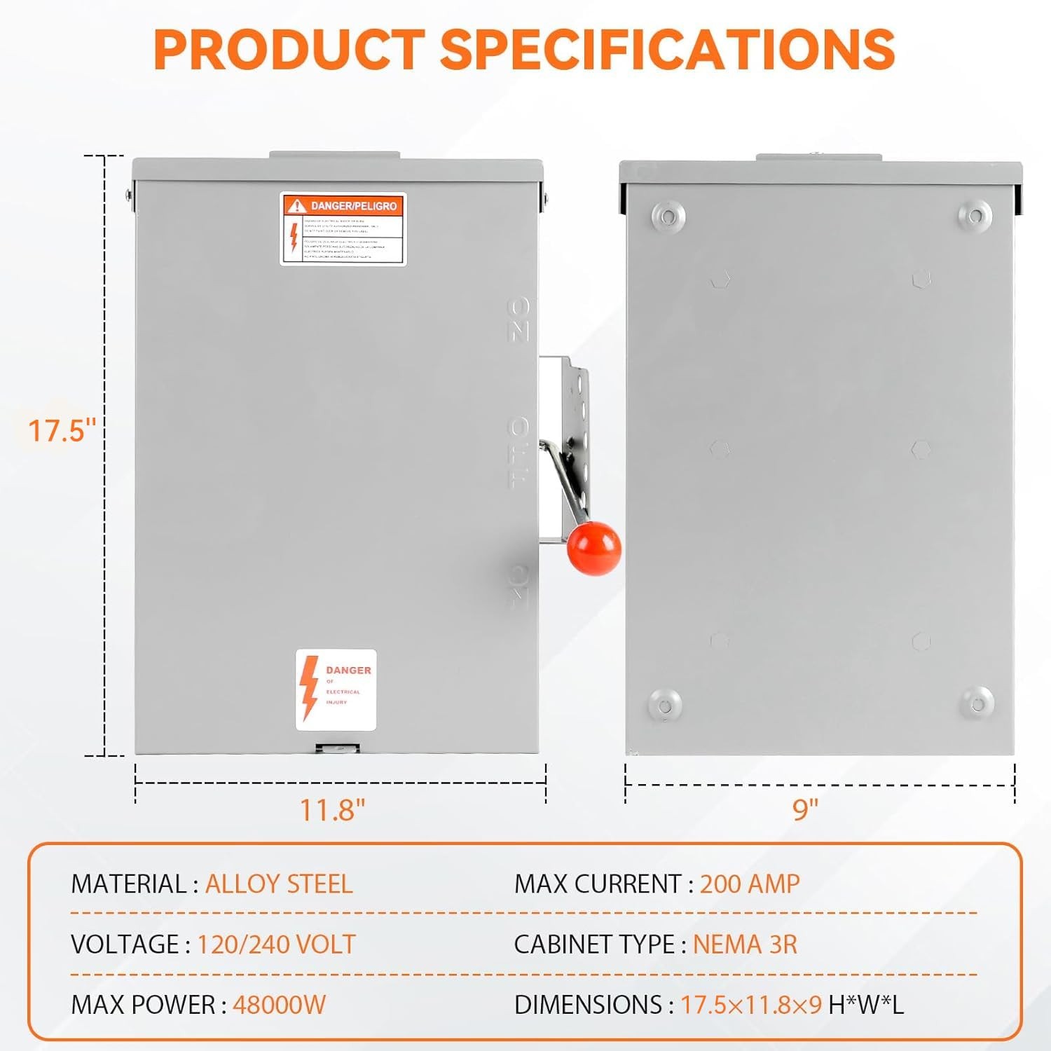 Generator Transfer Switch 200A 48000W