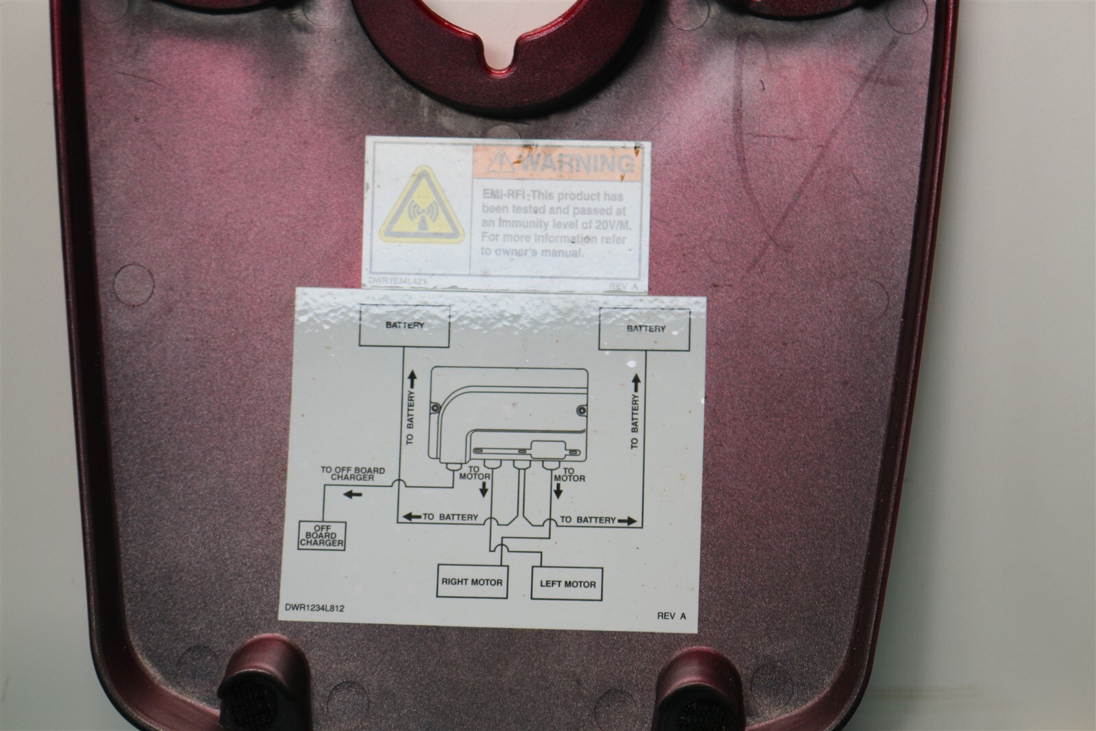 Control module body plastic cover red with diagram for Jazzy Select Red DG/JM1