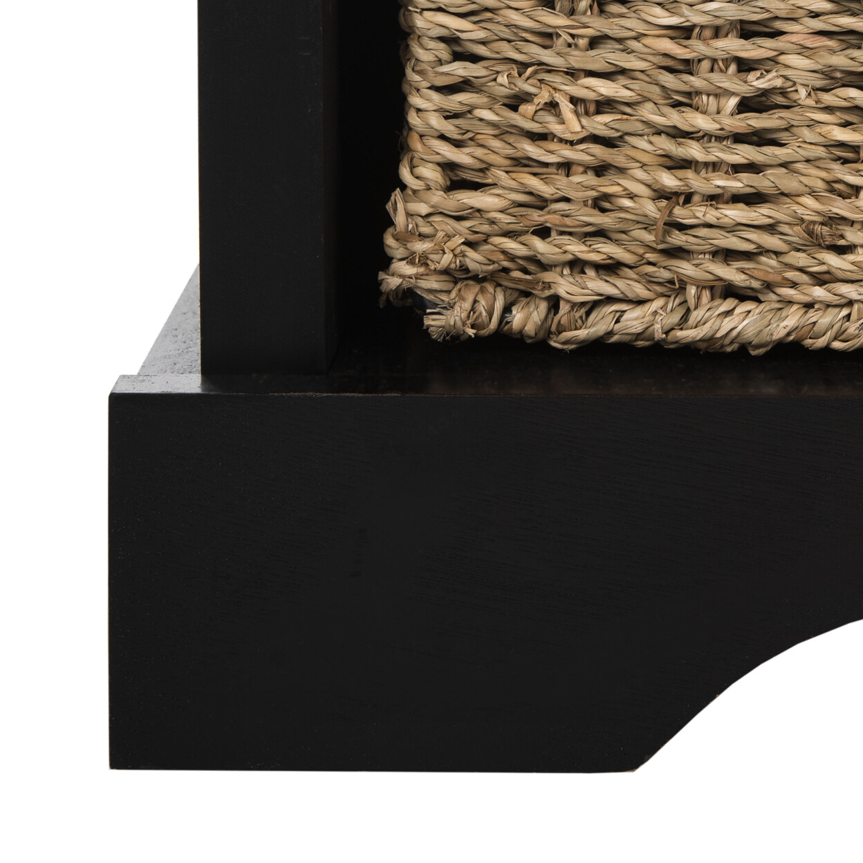 SAFAVIEH Lonan Wicker Storage Bench | Black |