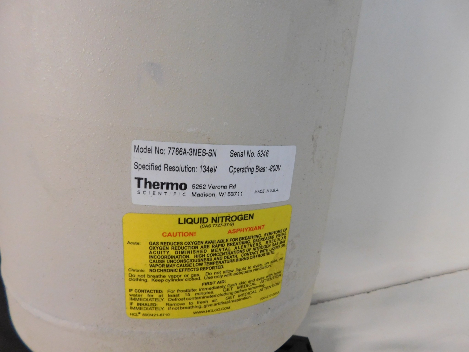 THERMO ELECTRON MODEL 7766A-3NES-SN EDS DETECTOR (UFG113)