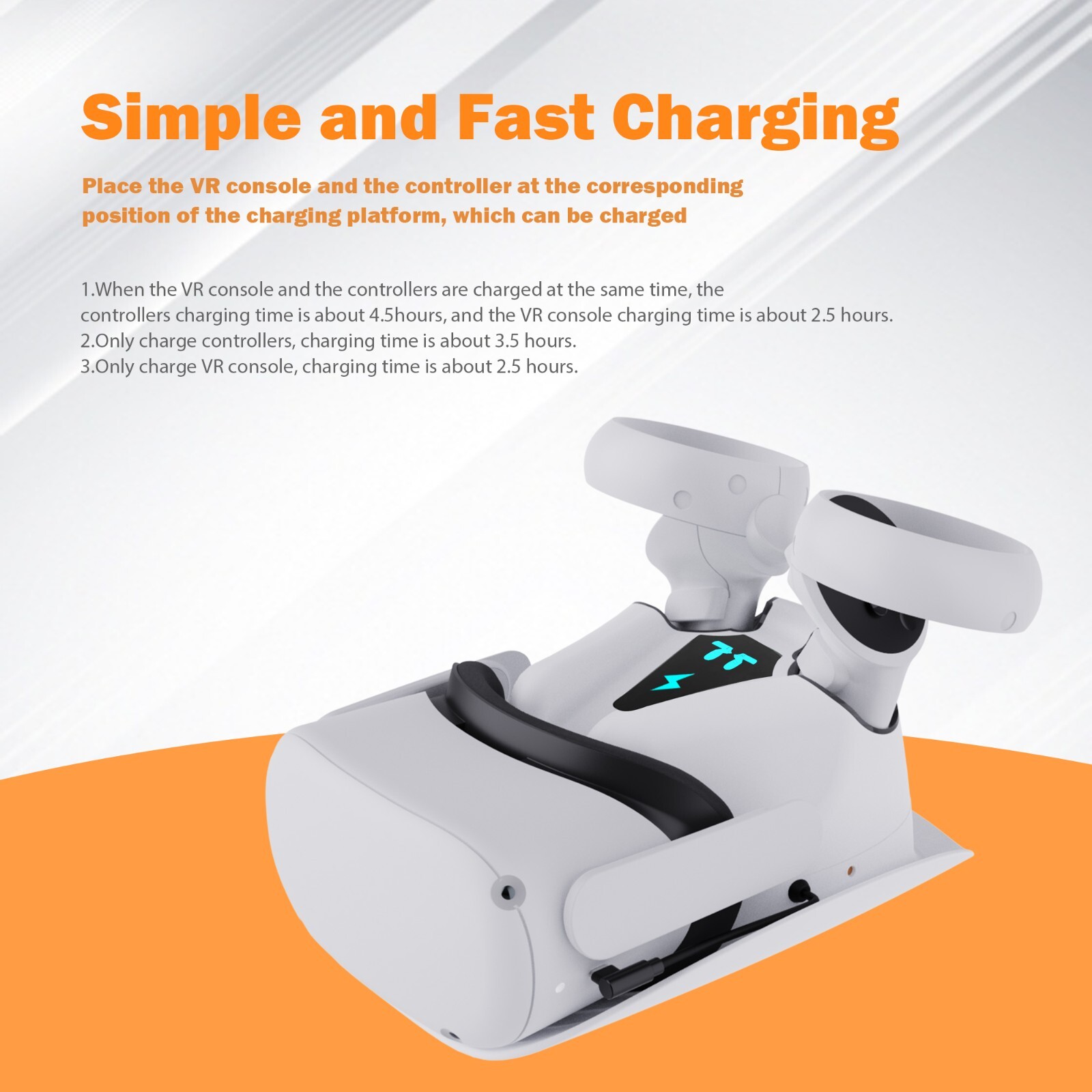 Charging Dock for Oculus Quest Controller Mount with 2 Rechargeable Batteries