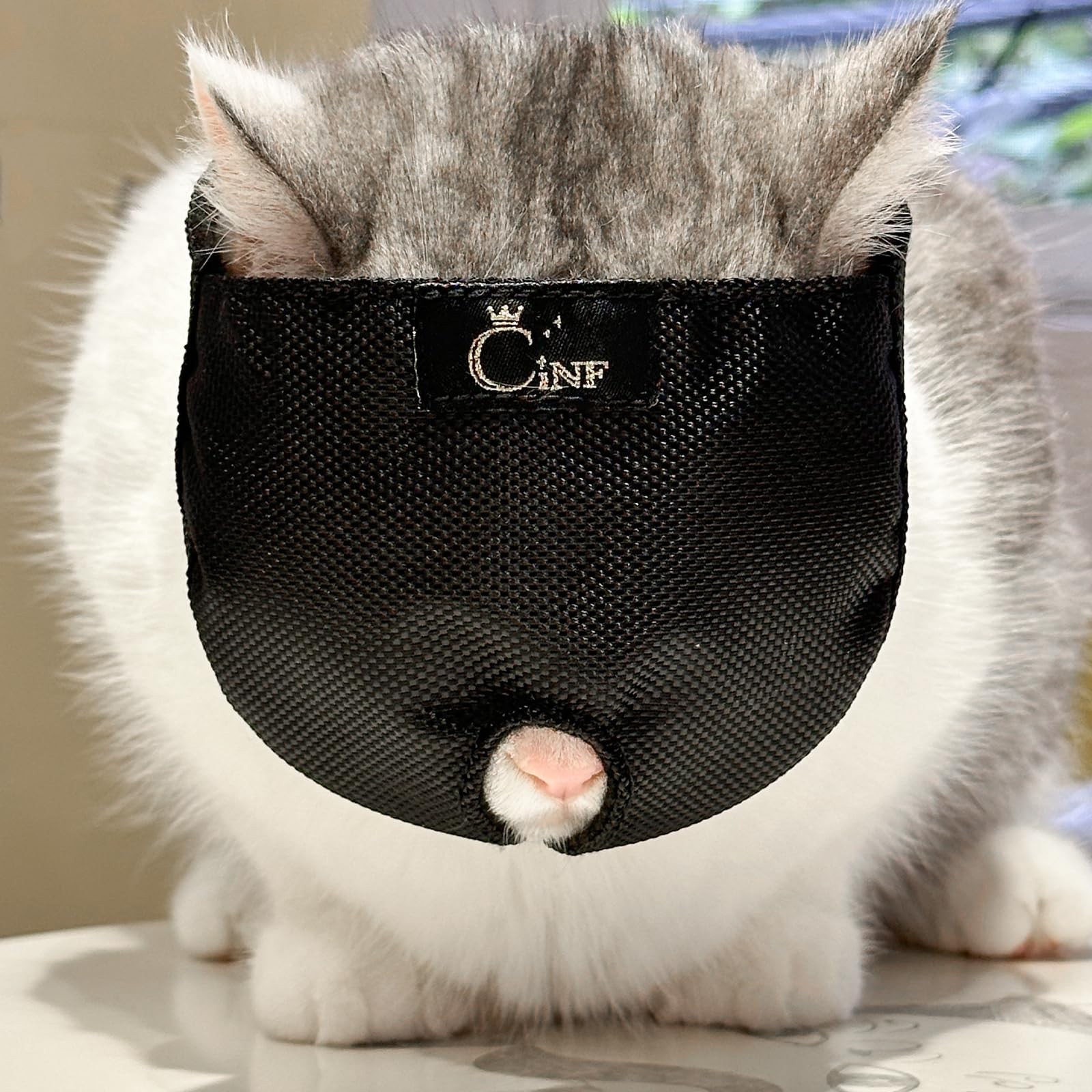 Cat Muzzles Breathable Mesh Face Adjustable Prevent Biting Chewing Shield