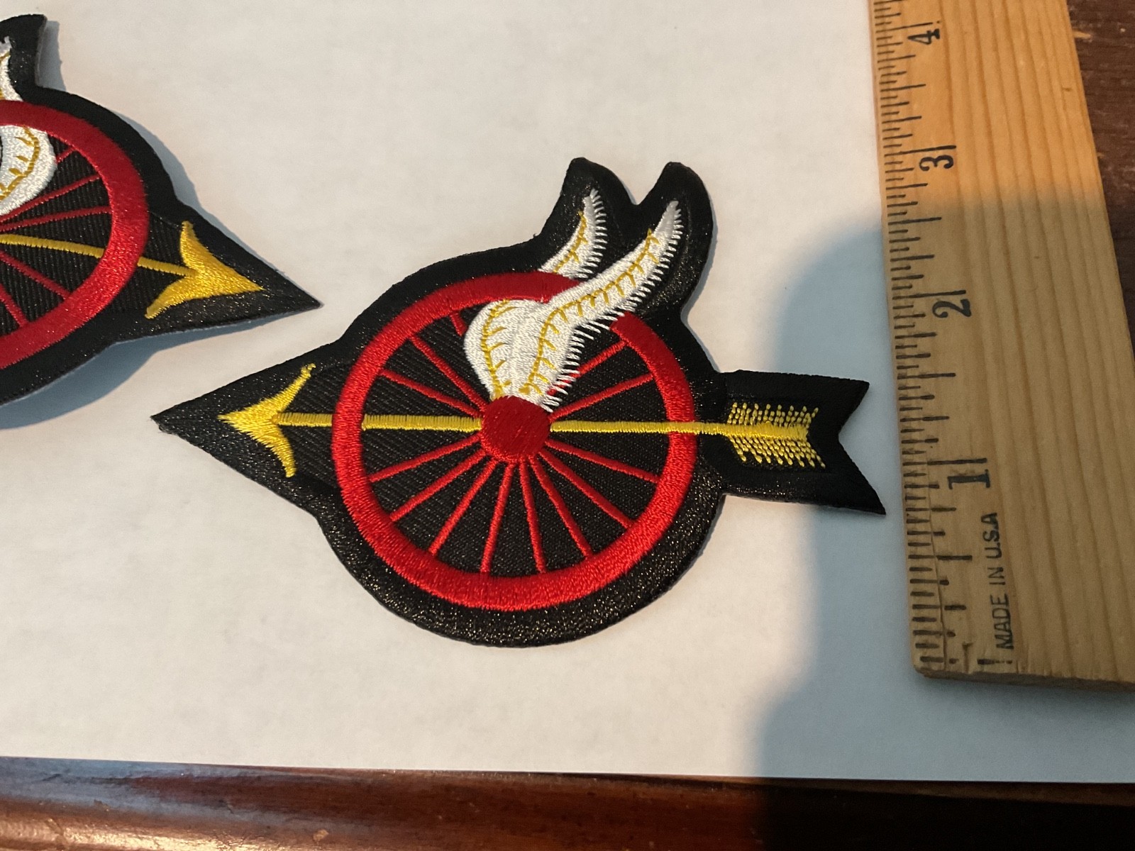 Wings and wheels Motorcycle patch 2 pieces New Left and right Set