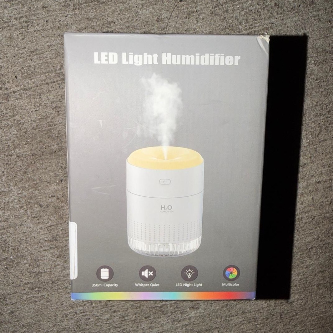 WSQ02 Mini Nano Spray Humidifier 350mL Rechargeable LED Night Light White
