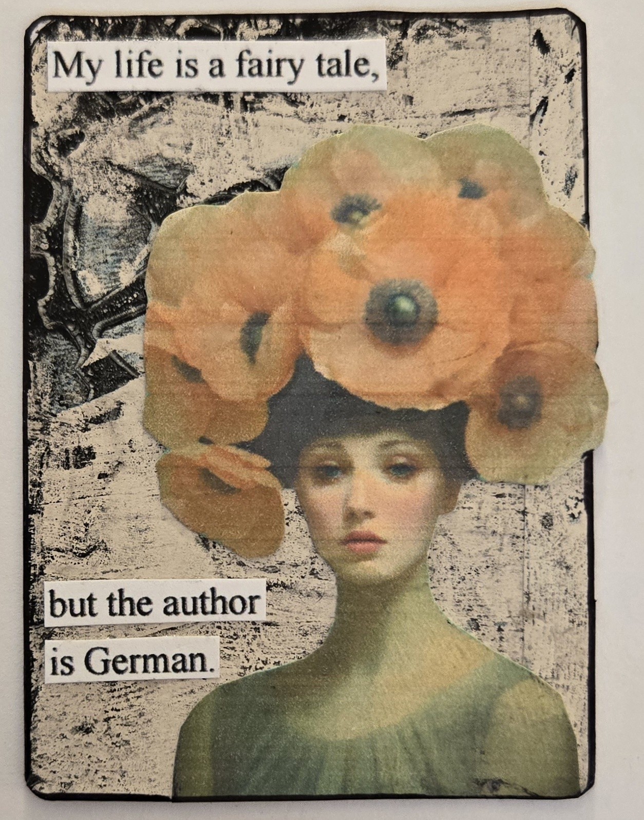 Mixed Media Collage Art Card ACEO ATC Snarky Women German Fairy Tale