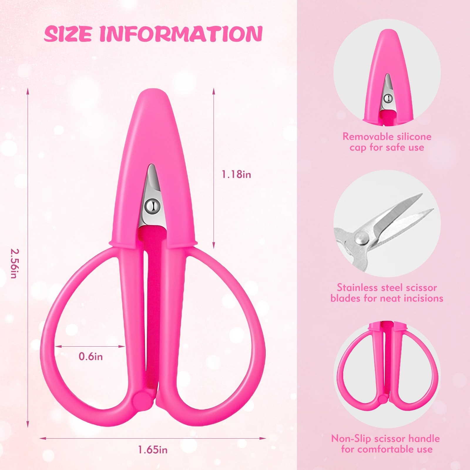 4 Pack Mini Scissors - Small Sharp Scissors All Purpose with Cover Tiny Detail S