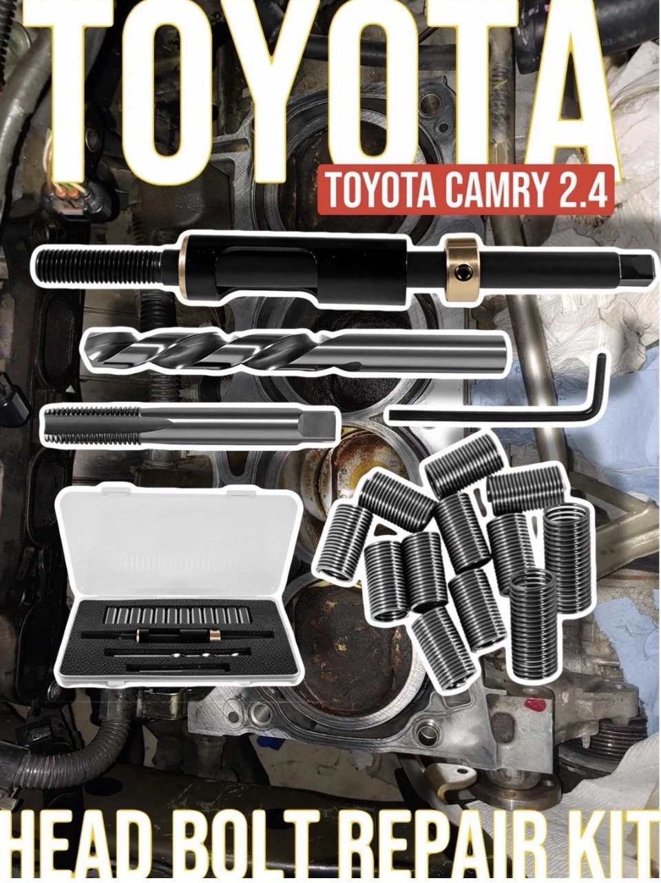 M11X1.5 TOYOTA INSERTS  2.4 2AZFE / 2.0 1AZFE CAMRY HEAD BOLT THREAD REPAIR KIT