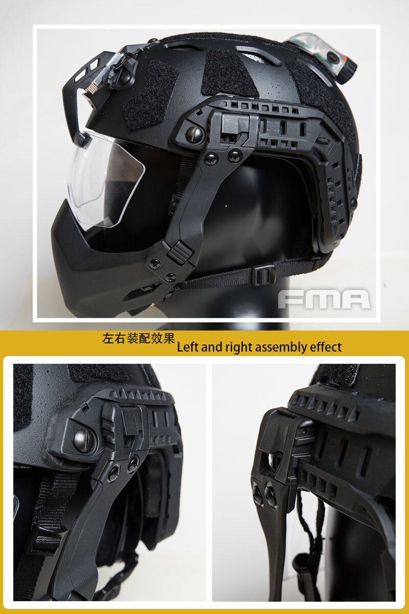 FMA Tactical Rail Folding Arm Half Face Mask For Helmet Universal Protective