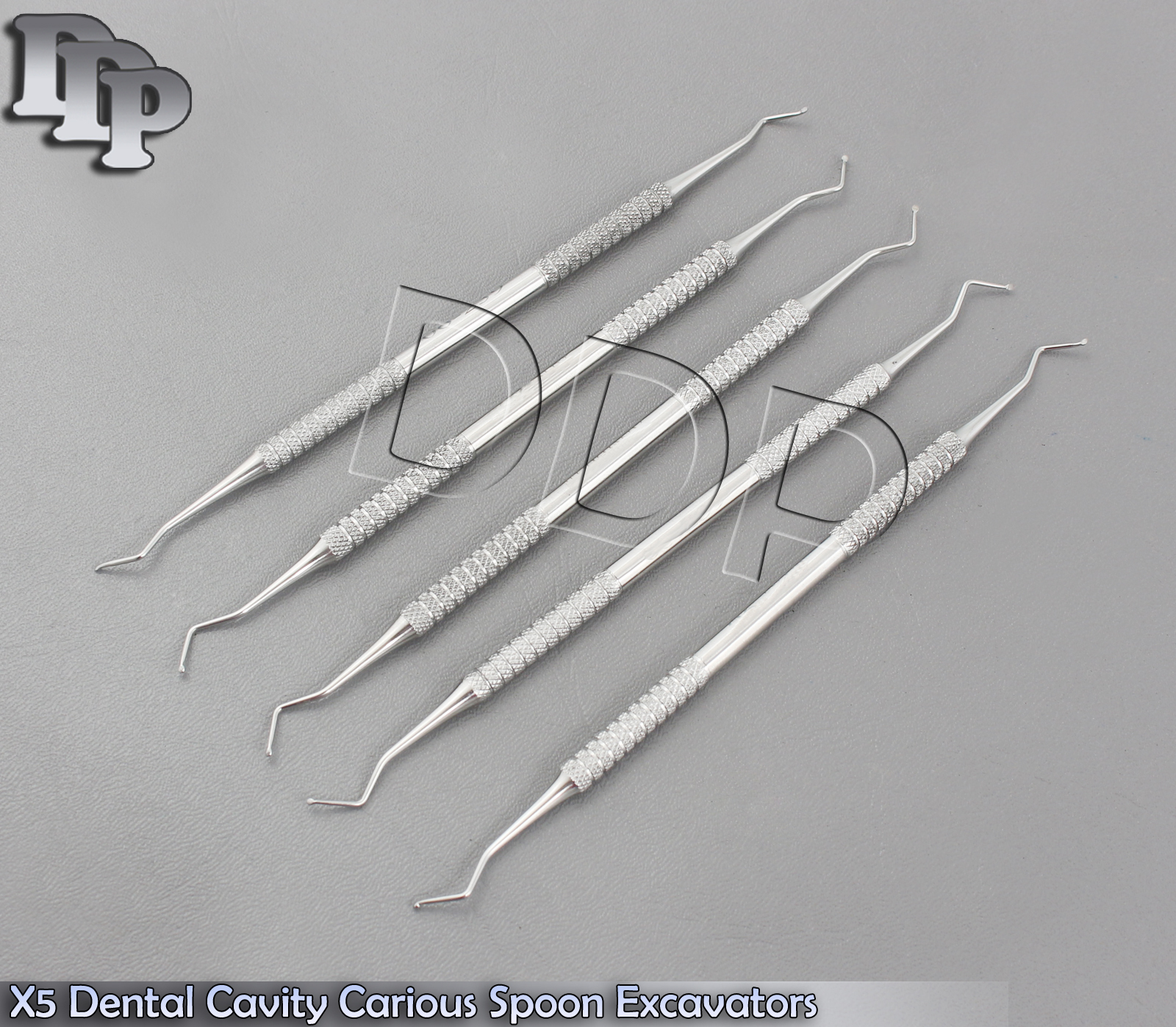 5 Pcs Dental Spoon Shaped Excavators 129/130 Restorative Composite Carious Tools