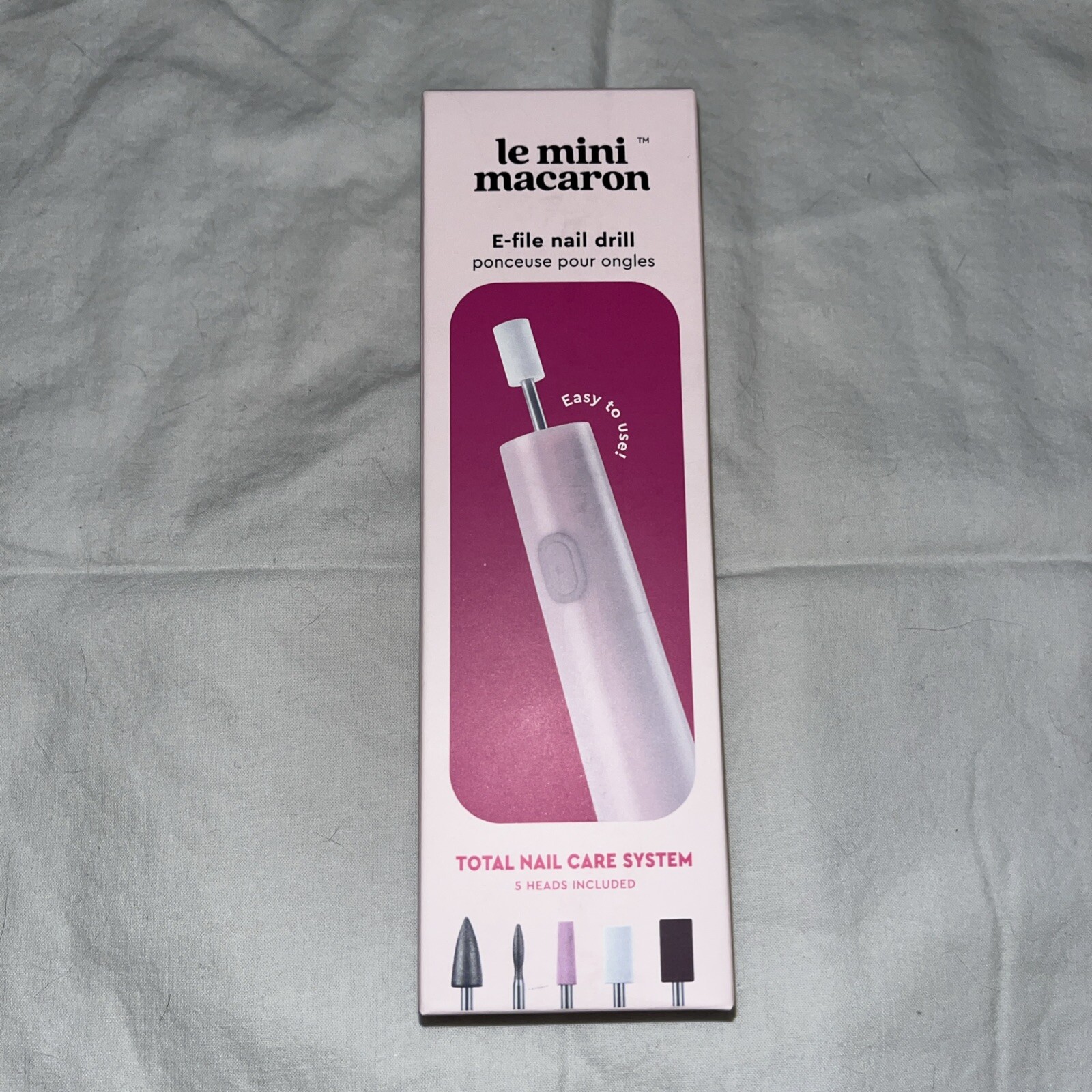 Le Mini Macaron Bundle - Includes E-file Nail Drill, Replacement Heads + Gel