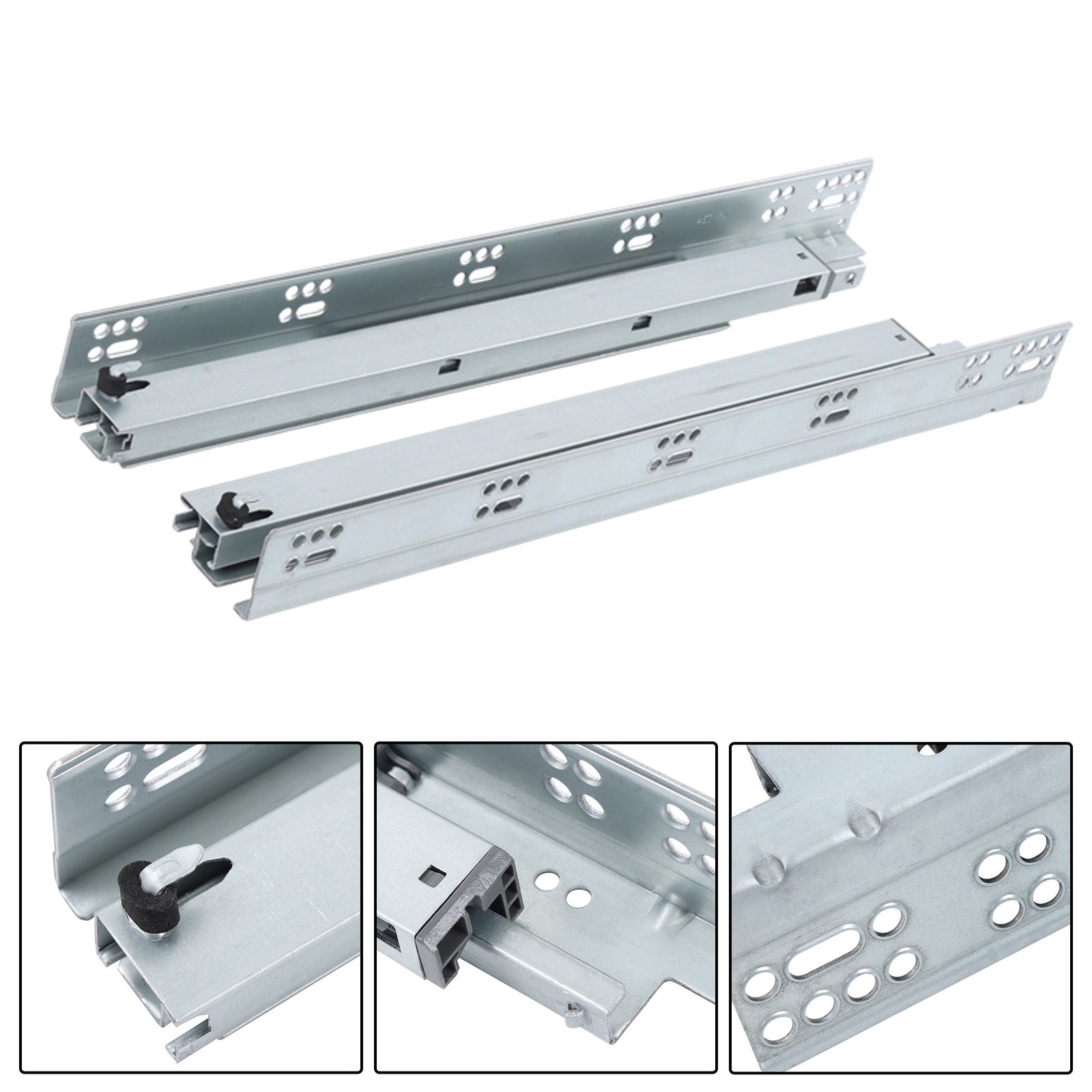 Soft Close 18" Undermount Drawer Slides with 3D Adjustable Lock 100LB