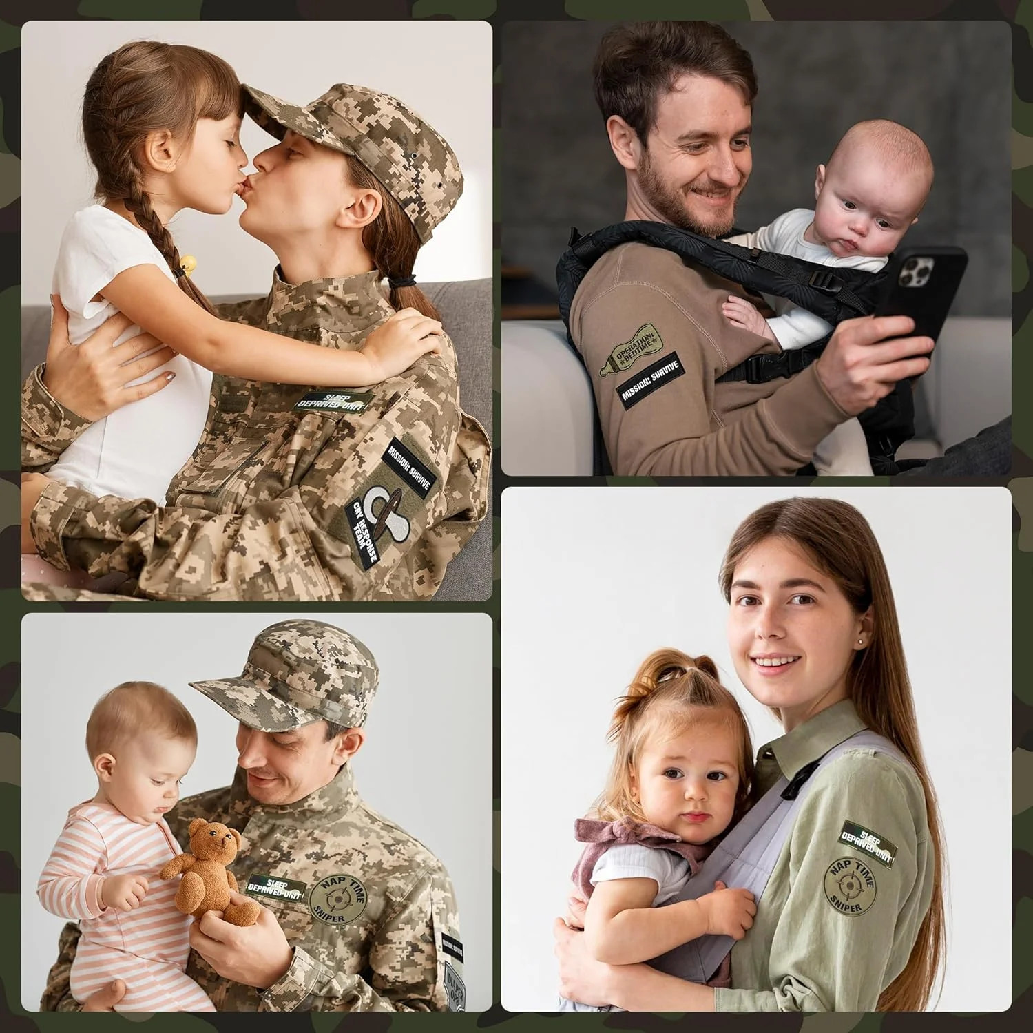 7Pcs Funny Daddy Mommy Tactical Patches with Hook and Loop Cute Pacifier Bottle