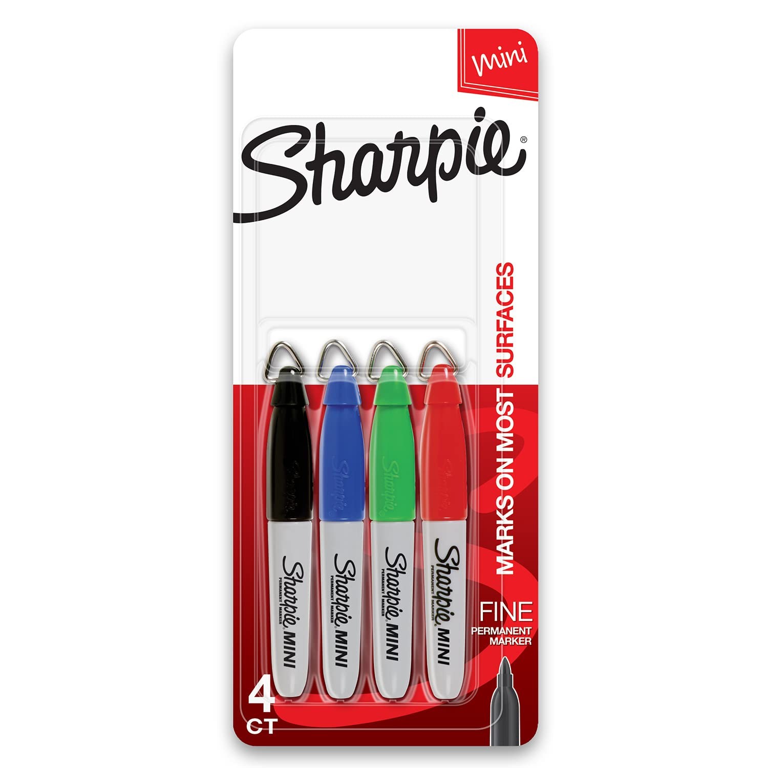 Sharpie Mini Permanent Markers, Fine Point, Assorted Colors, 4 Count - 35113PP