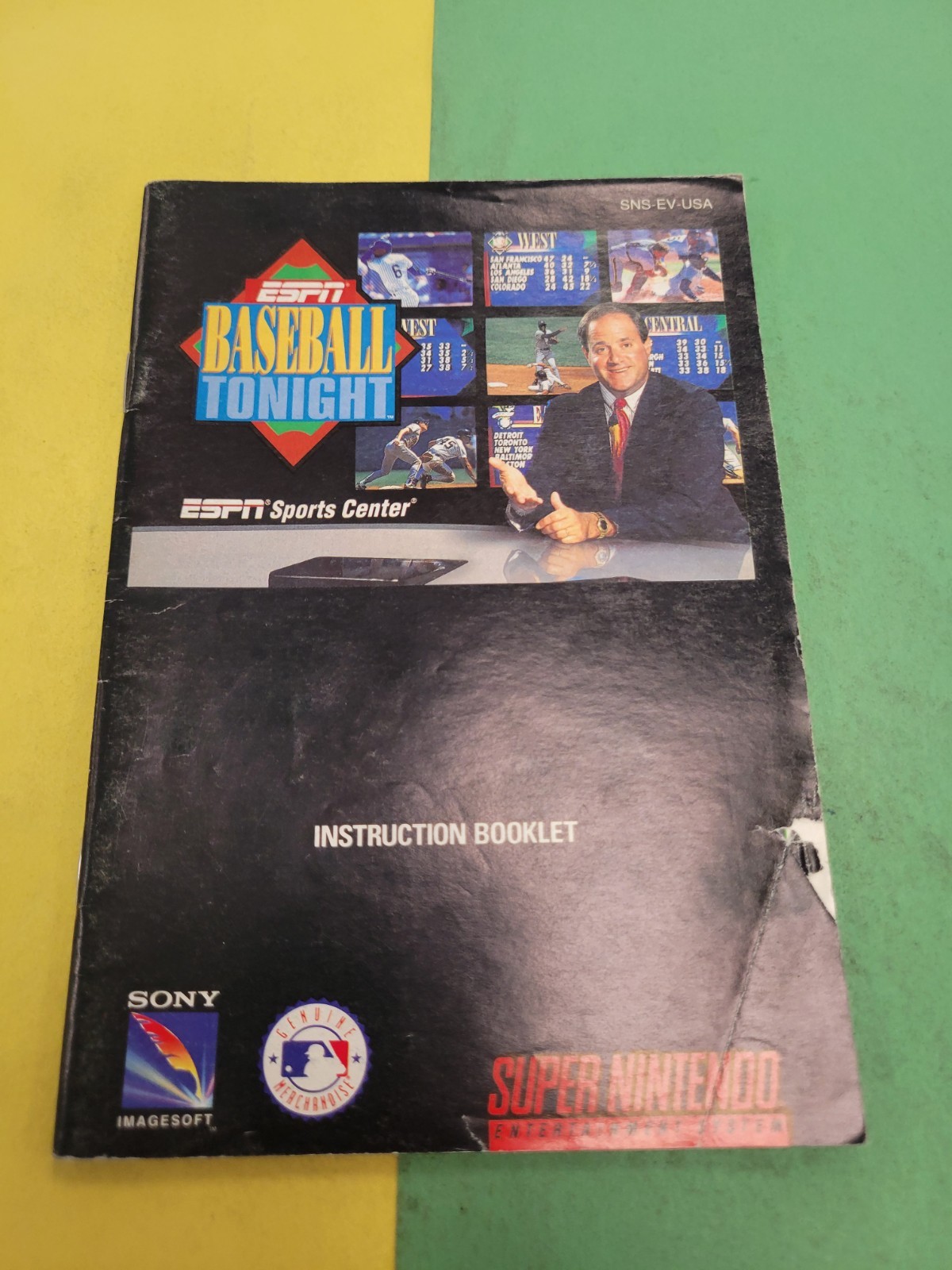 INSTRUCTION BOOKLET FOR SUPER NINTENDO GAME ESPN BASEBALL TONIGHT