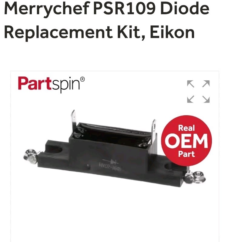 Merrychef Diode Replacement Kit Eikon PSR109 OEM Genuine Part New Sealed Package