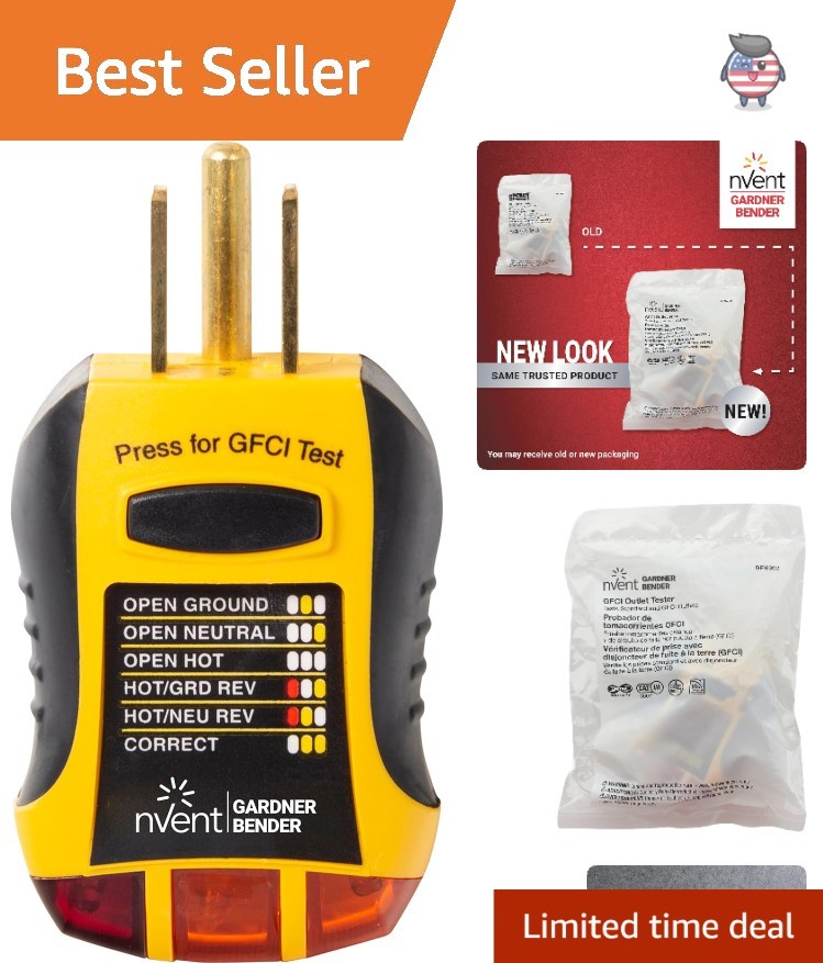 Durable GFCI Outlet Tester with 7 Visual Indicators for Safety Assurance