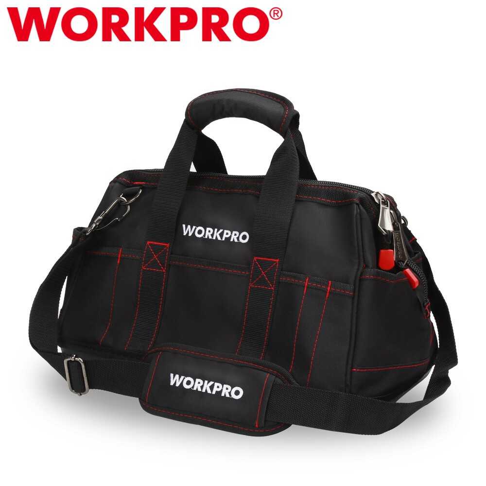 WORKPRO 16-inch Zipper Tool Bag Wide Mouth Heavy Duty Storage Carrying Work Tote