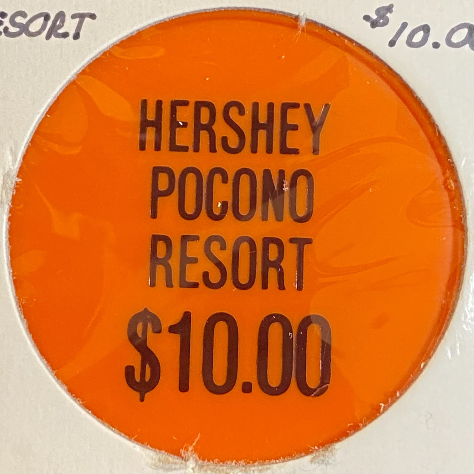 Hershey Pocono Resort c1970's-88 Plastic "$10" Token